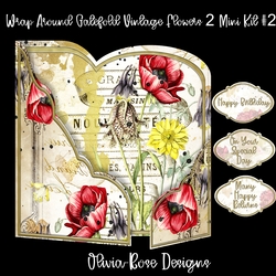 Wrap Around Gatefold Vintage Flowers 2 Mini Kit #2