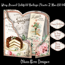 Wrap Around Gatefold Vintage Flowers 2 Mini Kit #4