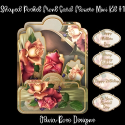 Shaped Pocket Front Card Flowers Mini Kit #1