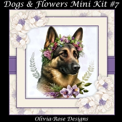 Dogs & Flowers Mini Kit #7 **INCLUDES CARD FRONT WITH NO CORNER FLOWERS**