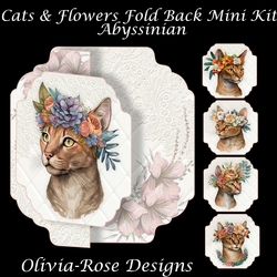 Cats & Flowers Fold Back Mini Kit Abyssinian