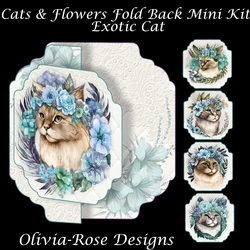 Cats & Flowers Fold Back Mini Kit Exotic Cat