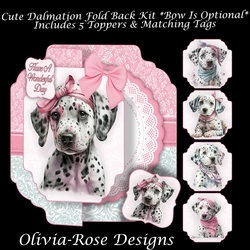 Cute Dalmatian Fold Back Mini Kit *Bow Is Optional*       Includes 5 Toppers & Matching Tags