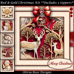 Red & Gold Christmas Mini Kit    7X7