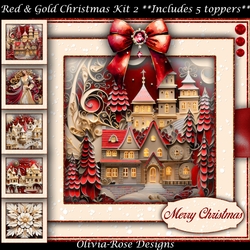 Red & Gold Christmas Mini Kit 2    7X7