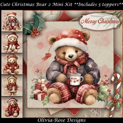 Cute Christmas Bear 2 Mini Kit    7X7