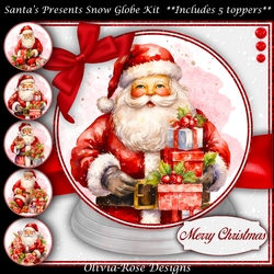 Santas Presents Snow Globe Mini Kit    7X7