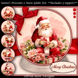 Santas Presents Snow Globe Mini Kit 2 7X7
