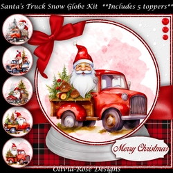 Santas Truck Snow Globe Mini Kit 2 7X7