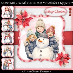 Snowmen Friends 2 Mini Kit   7X7