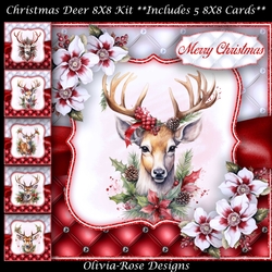 Christmas Deer 8X8 Kit 
