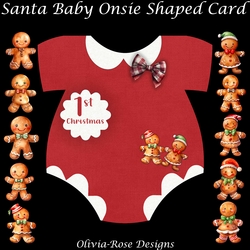 Santa Onesie Shaped Card Kit