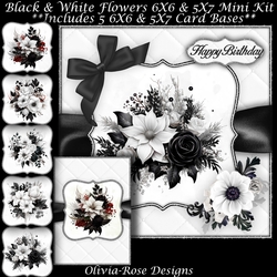 Black & White Flowers Mini Kit 