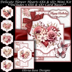 Delicate Flower Hearts Mini Kit