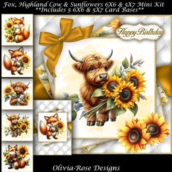 Fox, Highland Cows & Sunflowers Mini Kit