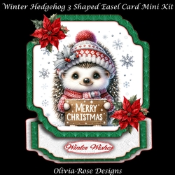 Winter Hedgehog 3 Shaped Easel Card Mini Kit
