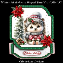 Winter Hedgehog 4 Shaped Easel Card Mini Kit