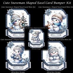 Cute Snowman Shaped Easel Card Bumper Kit