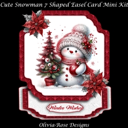Cute Snowman 7 Shaped Easel Card Mini Kit