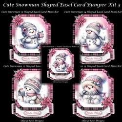 Cute Snowman Shaped Easel Card Bumper Kit 3