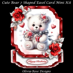 Cute Bear 7 Shaped Easel Card Mini Kit
