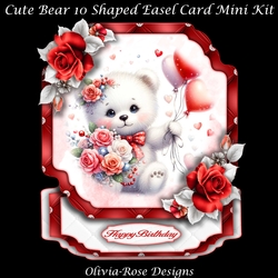 Cute Bear 10 Shaped Easel Card Mini Kit