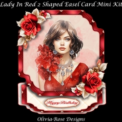Lady In Red 2 Shaped Easel Card Mini Kit