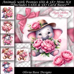 Animals With Peonies Mini Kit