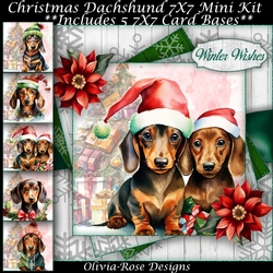 Christmas Dachshund Mini Kit 7X7