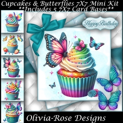 Cupcakes & Butterflies Mini Kit 7X7