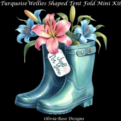 Turquoise Wellies Shaped Tent Fold Mini Kit