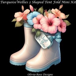 Turquoise Wellies 2 Shaped Tent Fold Mini Kit