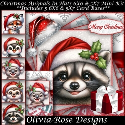 Christmas Animals In Hats Mini Kit