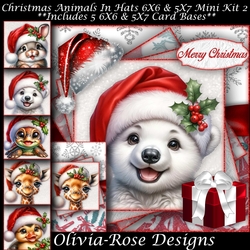 Christmas Animals In Hats Mini Kit 2