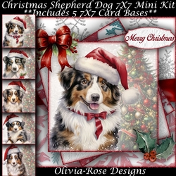 Christmas Shepherd Dog 7X7