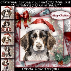 Christmas Springer Spaniel 7X7