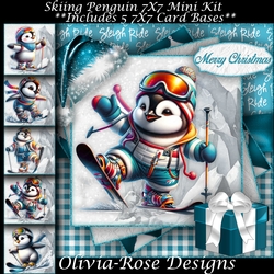 Skiing Penguin Mini Kit 7x7