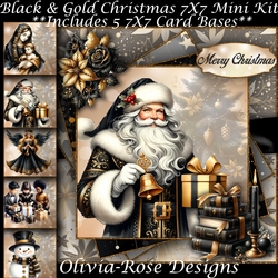 Black & Gold Christmas 7x7