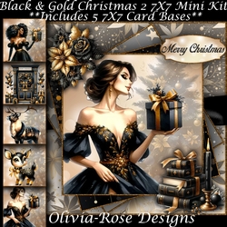 Black & Gold Christmas 2 7X7