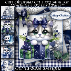 Cute Christmas Cat 2 Mini Kit 7X7