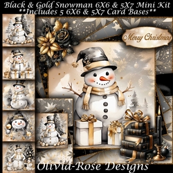 Black & Gold Snowman Mini Ki