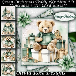 Green Christmas Teddy 7x7