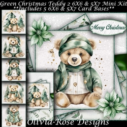 Green Christmas Teddy 2 Mini Kit