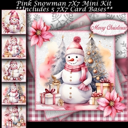 Pink Snowman Mini Kit 7X7