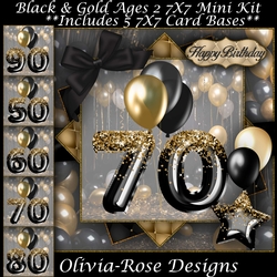 Black & Gold Ages 50-90 Mini Kit 7X7