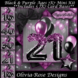 Black & Purple Ages 16-40 Mini Kit 7X7