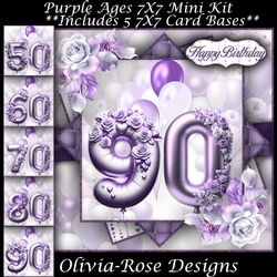 Purple Ages 50-90 Mini Kit 7X7
