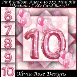 Pink Balloon Ages 6-10 Mini Kit 7X7