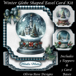 Winter Globe Shaped Easel Card Kit