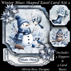 Winter Blues Shaped Easel Card Kit 2